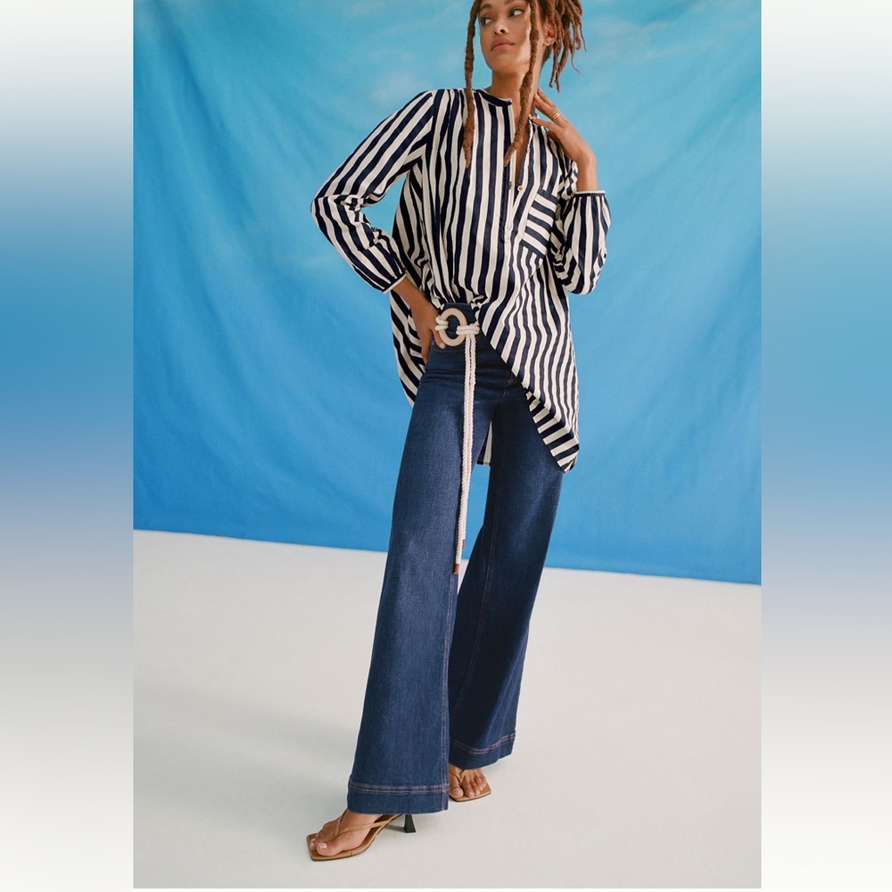 Anthropologie Maeve The Jada High Rise Wide Leg Jeans Size 29T